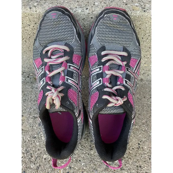 Asics Gel-Venture‎ 4 T383N Womens Size 6.5 Trail Running Shoes Black Pink - Image 6
