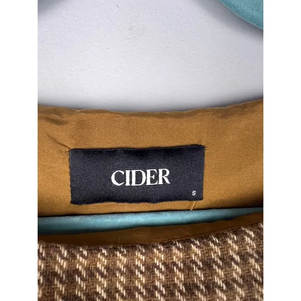 CIDER S Brown Tweed Floral Applique Sleeveless Mini Dress Cottagecore Academia - Image 4