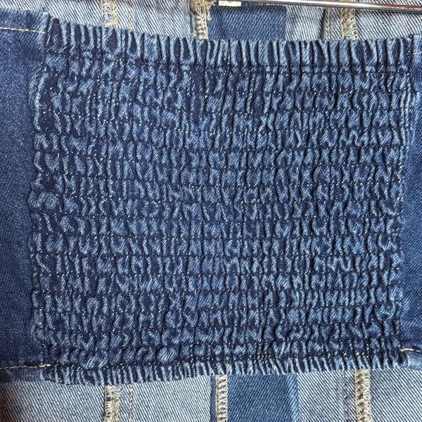Vintage Lone Star Blue Indigo Wash Denim Smocked Corset Tube Top Size Small - Image 6