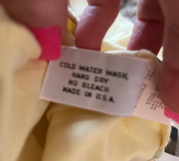 Vintage Carushka Bodywear Pastel Yellow Low-Mid Rise Cuffed Tights/ Leggings Cuffed - Image 3