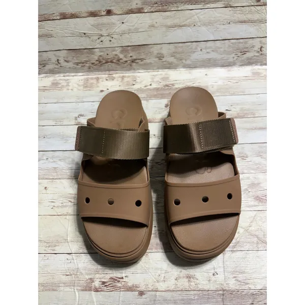 Crocs Soho Two-Strap Platform Sandals Women's Size 10 Sepia Adjustable Strap - Image 2