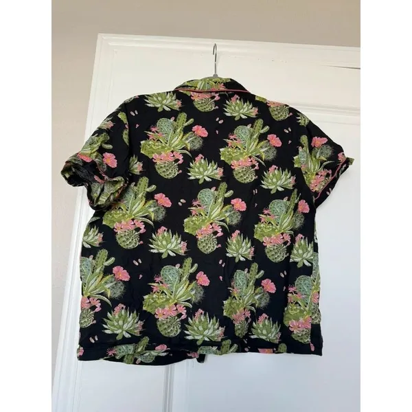 Crafted in Mahogany 100% Cotton Cactus novelty print pajama top - Image 4