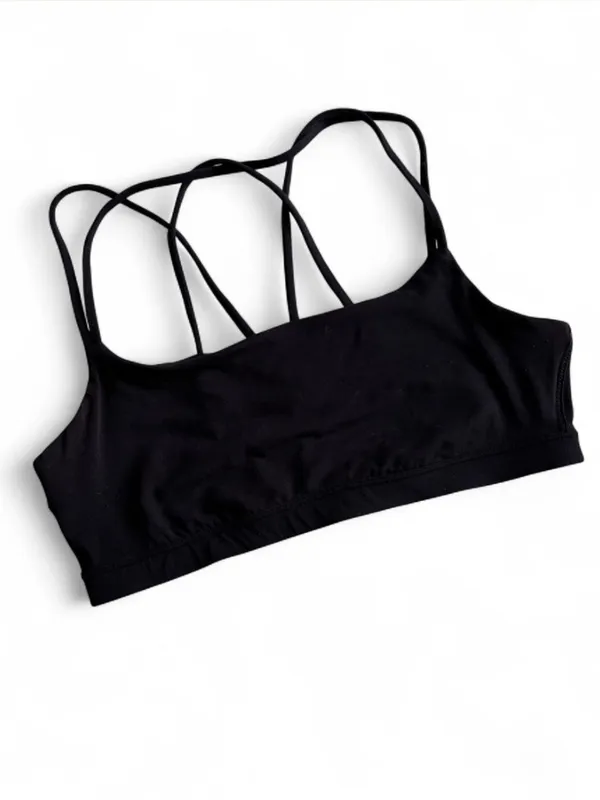 GapFit Breathe Low Support Strappy Sports Bra Black Lululemon Inspo M - Image 3