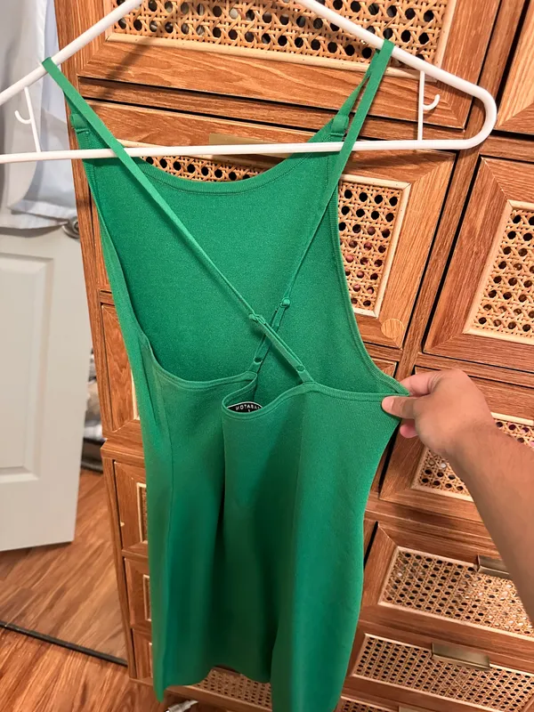 Aritzia Babaton Green Halter Dress - Image 2