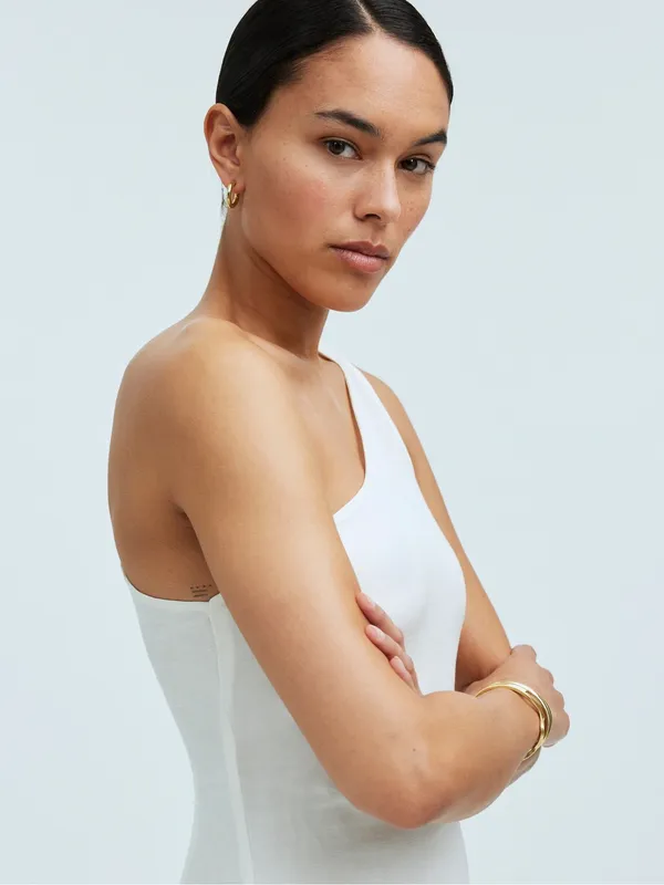 NWT Madewell One-Shoulder Midi Dress in Lighthouse White Size 2 - Image 6