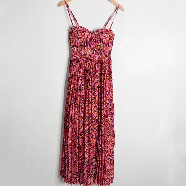 NWT Petal & Pup Achanti‎ Pleated Maxi Dress Pink Multi XS Wedding Guest Feminine - Image 2