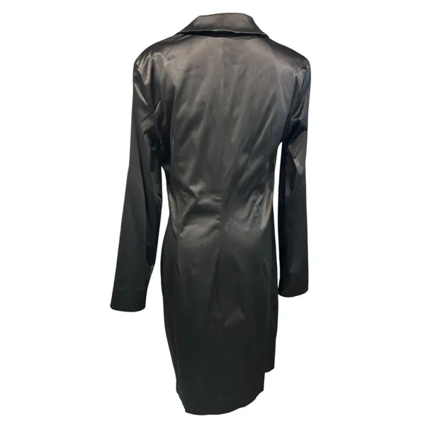 Clover and Sloane NWT Black Satin Tuxedo Blazer Dress Shawl Collar US 10 Gothic - Image 6