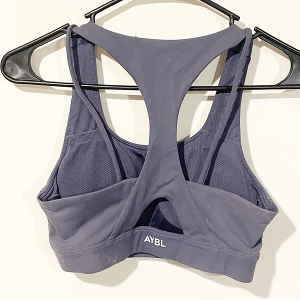 Aybl‎ Size Medium Blue Strappy Racerback Padded Support Sports Bra Athletic - Image 3