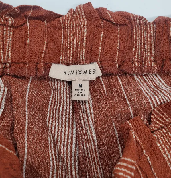 Boutique Rust Pinstripe Wide Leg Pants Size M - Image 6