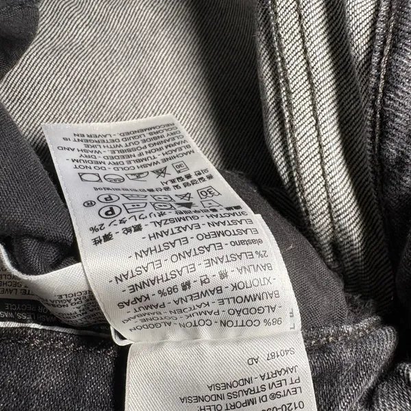 Levis 711 Skinny Jeans‎ Womens 26x28 Distressed Faded Black Denim Pants Grunge - Image 11