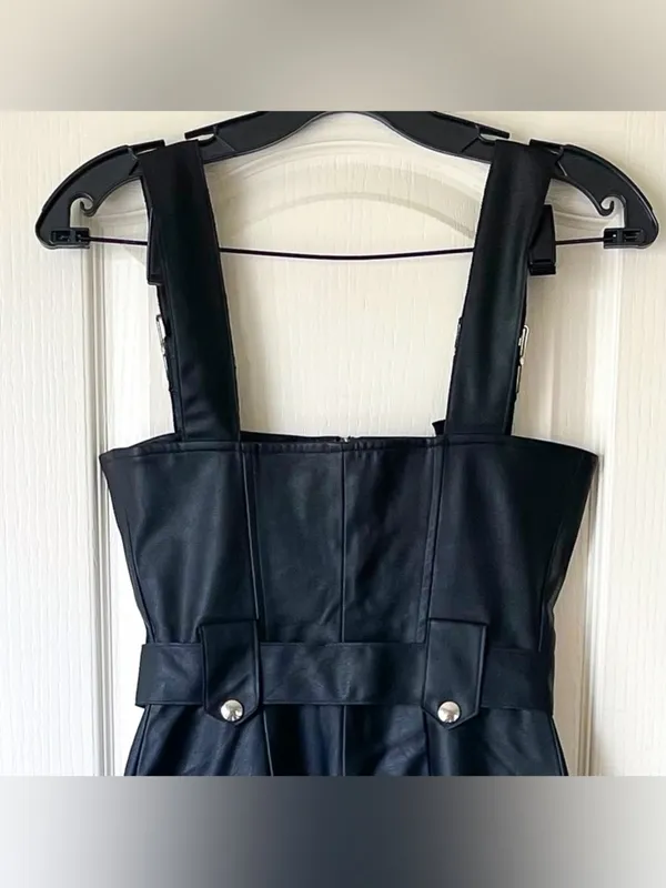 WeWoreWhat Vegan Leather‎ Moto Overalls Zipper Black XS NWT - Image 8