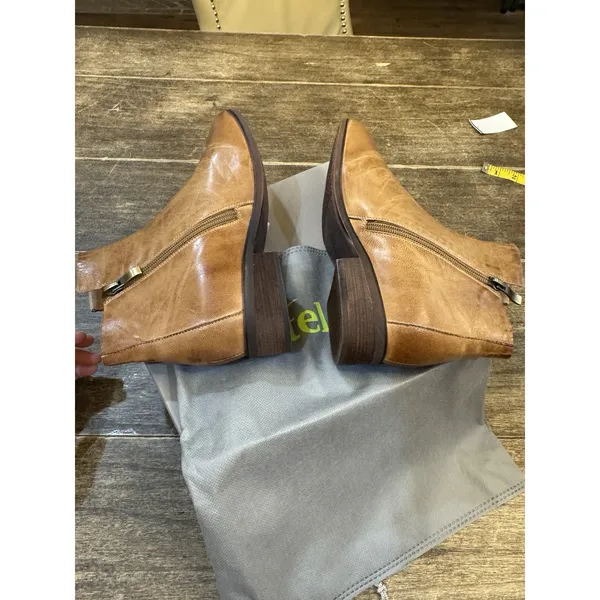 Antelope Carson‎ Bootie Size 37 US 6-7 Taupe Brown Metallic Insert Distressed - Image 8