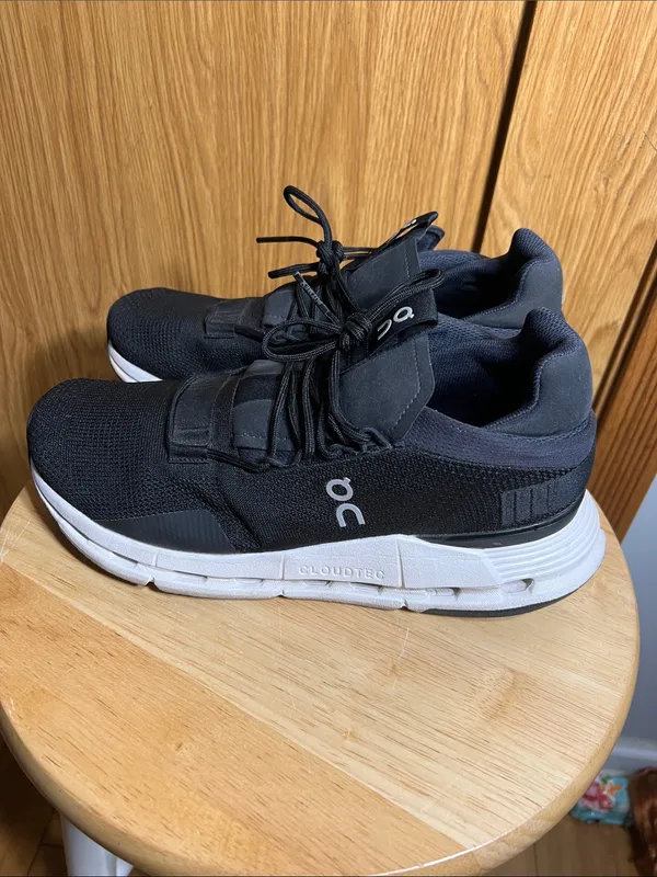 On Running Black Athletic Sneakers with White Soles - Image 2