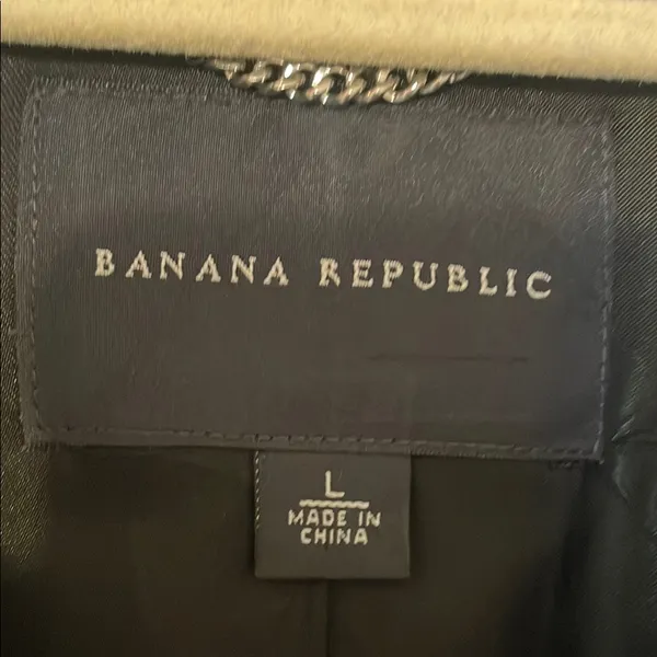 Banana Republic Navy Pea Coat Mid-Length Wool-Style - Image 2