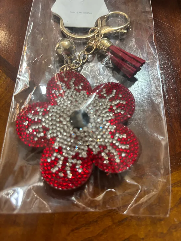 Red Flower Keychain - Image 2