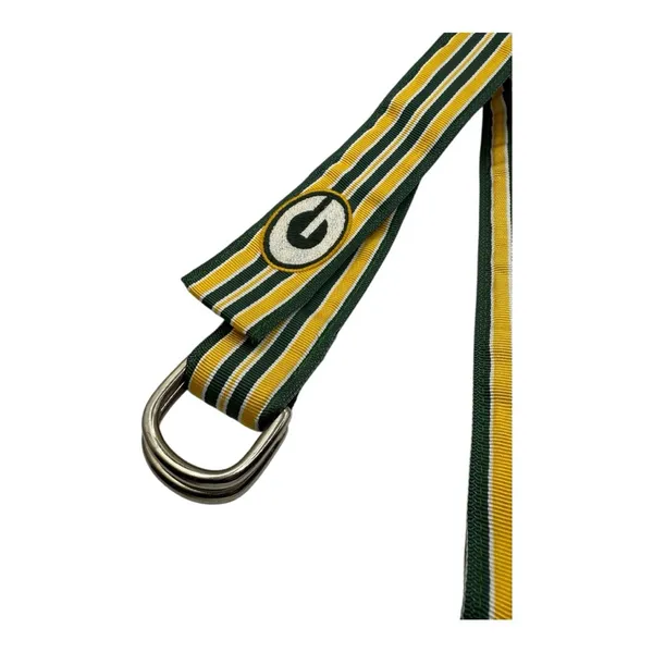 Vintage 1980s Green Bay Packers Web Belt – Size L – 43.5” – Striped G Logo - Image 3