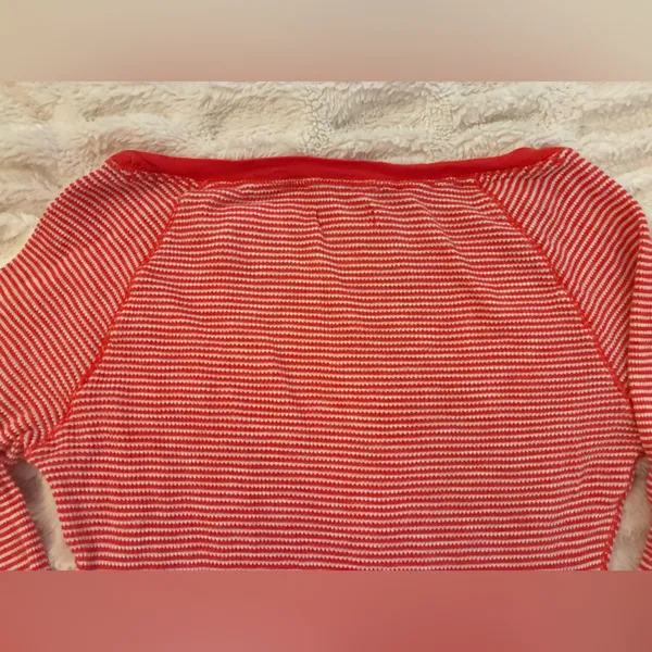 Aerie Brand Red Striped Long Sleeve Top - Image 5