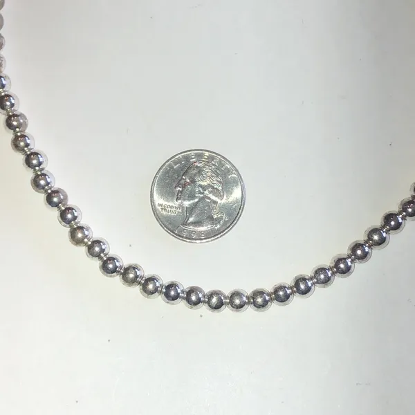 Classic Silver Tone Beaded Boho Necklace - Image 4