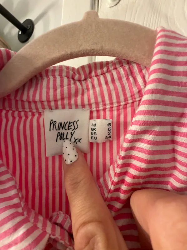 Princess Polly Pink & White Striped Button-Down Shirt - Image 2