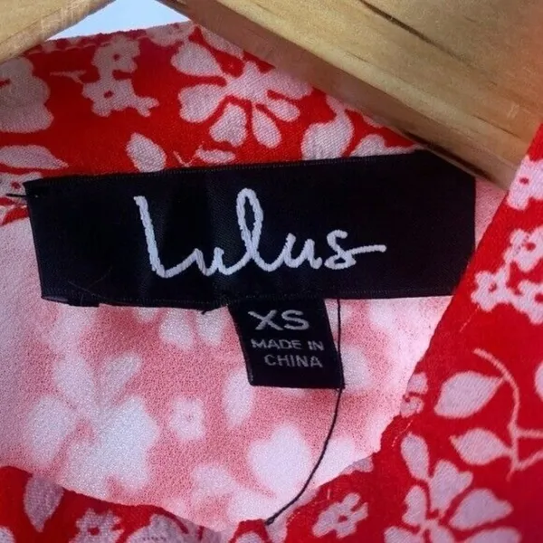 Lulus Lean Close Floral Print Swing Dress in‎ Red Size Extra Small - Image 6