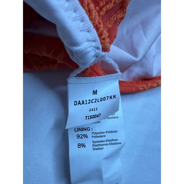 CUPSHE Women Orange Floral Textured High Waisted Bikini Set DAA12C2L007KK Size M - Image 7