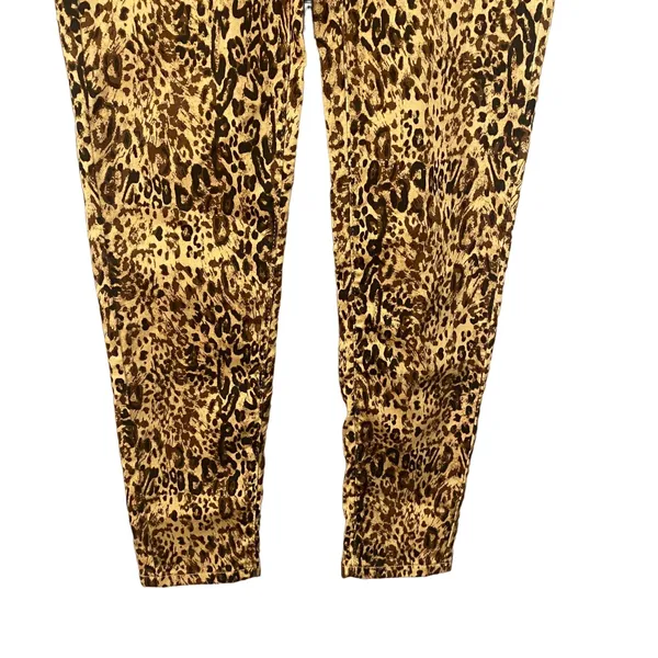 Earl Jean Tan Leopard Animal Print Skinny Ankle Classic Jeans Women Sz 6 - Image 6