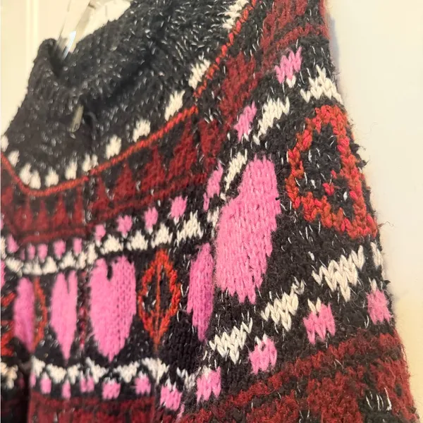 PILCRO For ANTHROPOLOGIE Peace Love‎ Icon Zip Front Sweater Small Chunky Knit - Image 5