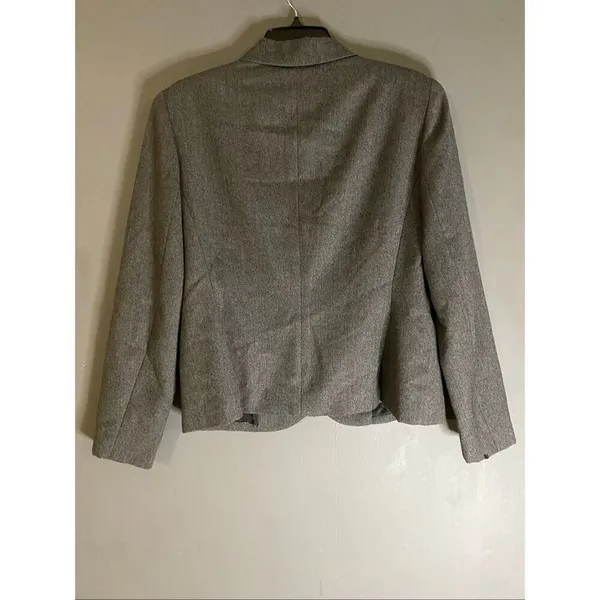 Jones New York Vintage Grey 3 Button Wool Blazer Size 10 - Image 5