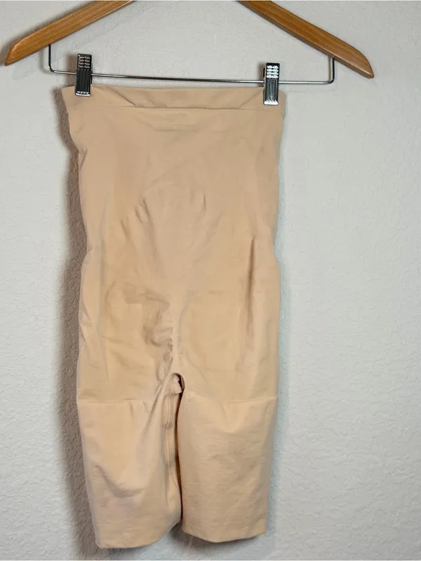 SPANX Strapless High-Waist Shaper Shorts in Beige - Image 2