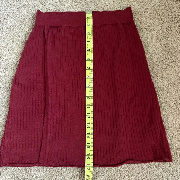 Free people Red Ribbed Faux Wrap Skirt - Image 5
