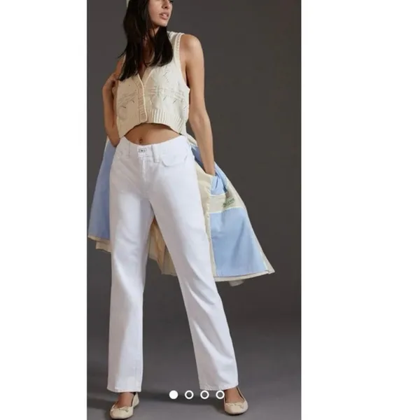 Favorite‎ Daughter The Tommy Mid Rise Boyfriend Jean Size 31 White Anthropologie - Image 3