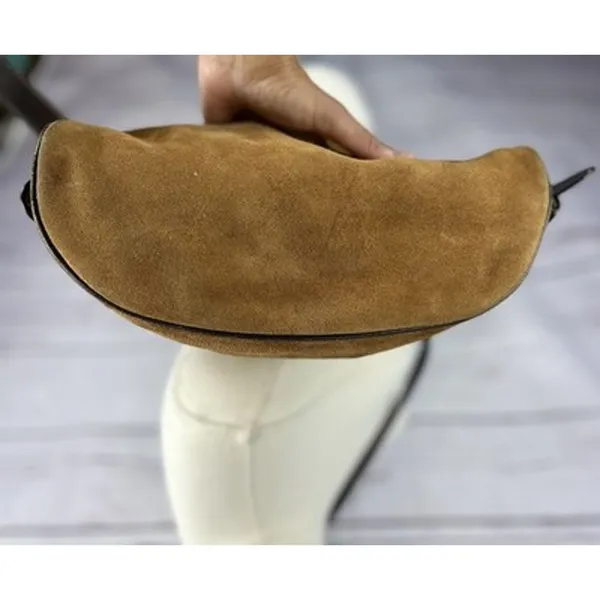 MAXX New York Signature Brown Suede Shoulder Bag Medium Large - Image 6