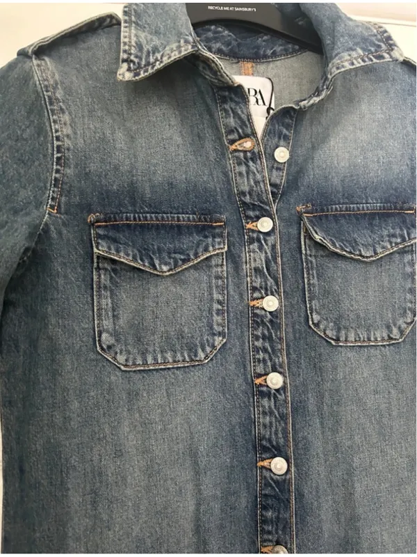 Zara New Raw Hem Maxi Jean Dress - Image 6
