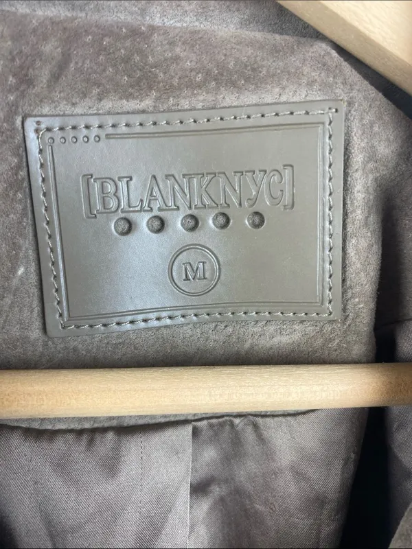 Blank NYC Tan Suede Leather Long Sleeve Cropped Moto Jacket M - Image 6