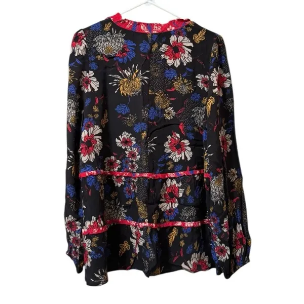 Anthropologie Dolan‎ Women Shirt Medium Ruffle Floral Red Romantic Tiered Boho - Image 2
