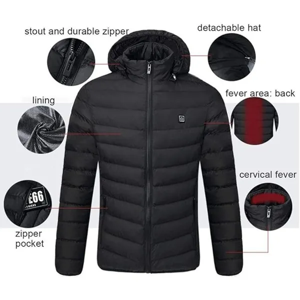 BRAND NEW ~ NWOT ~ Electric USB Navy Blue Heated Puffer Jacket Thermal Coat ~ XL - Image 2