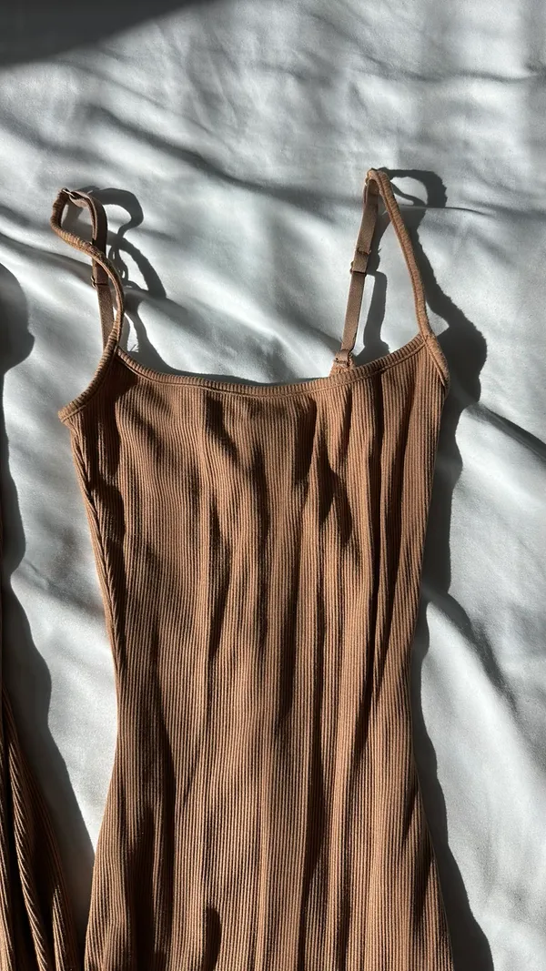 SKIMS Soft Lounge Slip Dress Long Camel - Image 6