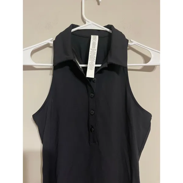 Alo Yoga Charmed Tennis Dress Point Collar Black Size XS - Image 3