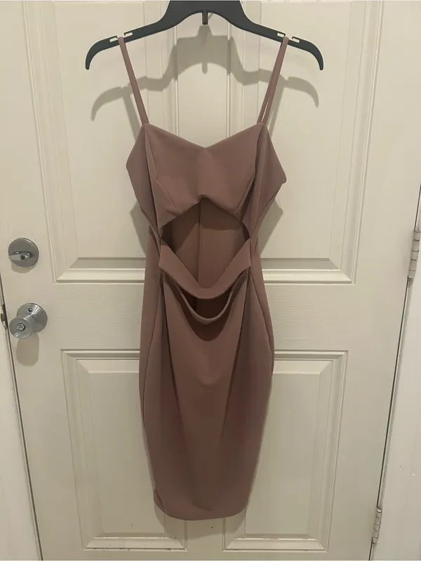 privy Brown Cutout Strap Midi Dress - Image 2