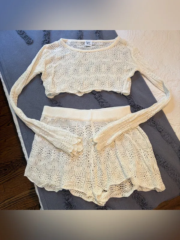 Princess Polly Leah Knit Set. Size: 12. White. - Image 2