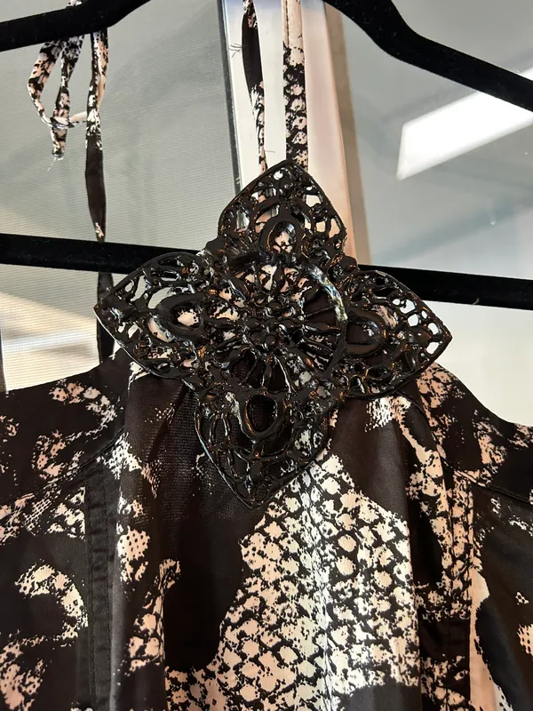 black and white lace print romper - Image 3