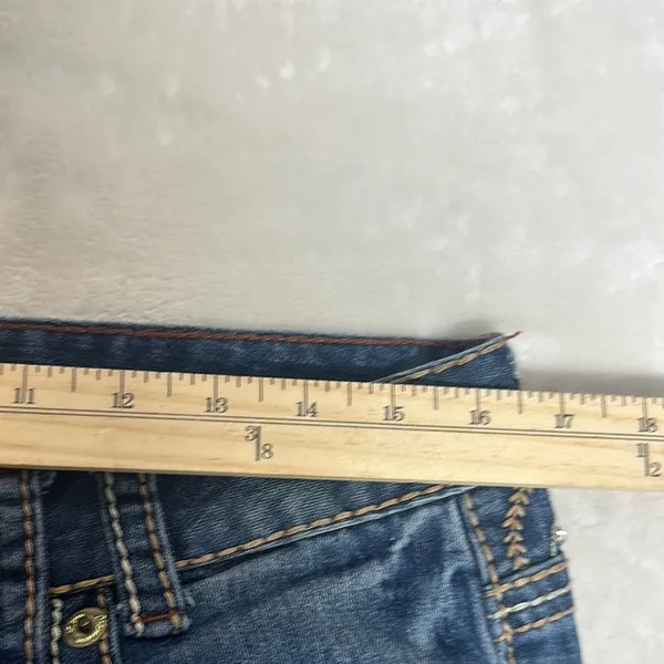 Premier Blue Boot Cut Jeans with Ornate Back Design - Image 7