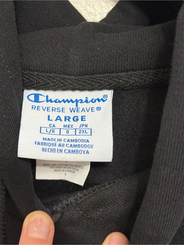 NEW Champion Reverse Weave Women’s Cropped Hoodie Sweatshirt in Black - Size L - Image 8