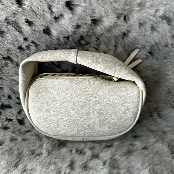 902 White fox white pebbled leather mini hobo bag with gold-tone - Image 2