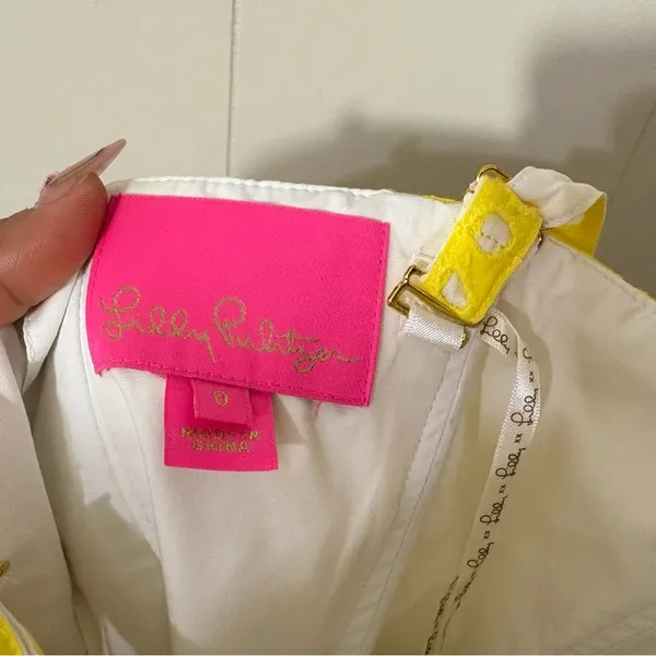 Lilly Pulitzer Blossom Eyelet Dress Pineapple Juice Yellow Sundress Size 0 - Image 10