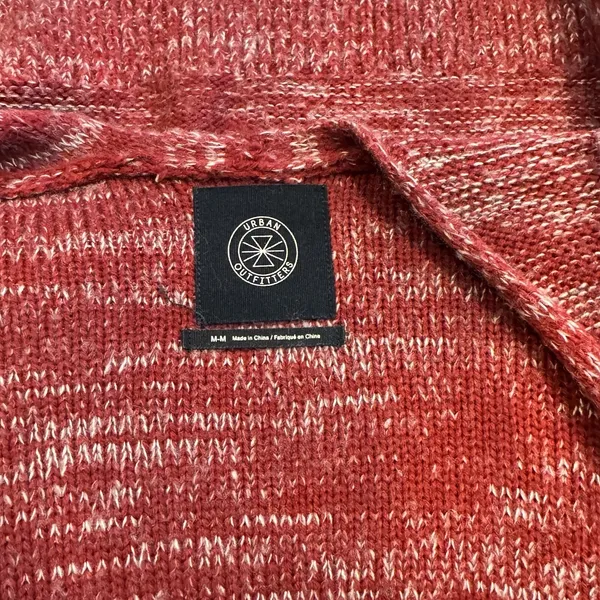 Urban Outfitters‎ Sweater Medium Red Open Front Cardigan Heather Thick Knit - Image 6