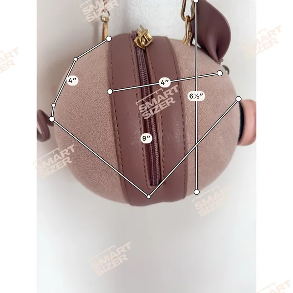 Pink Mauve PU Suede Pig Shoulder Wrist Hand Bag Cosmetic Handbag Purse - Image 7