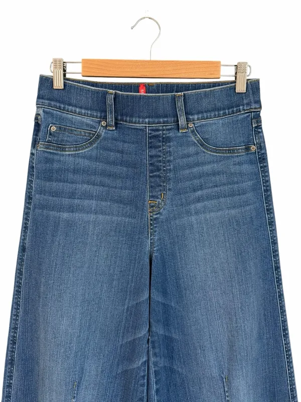 SPANX Seamed Front Wide Leg Jeans Blue Size Medium - Image 3