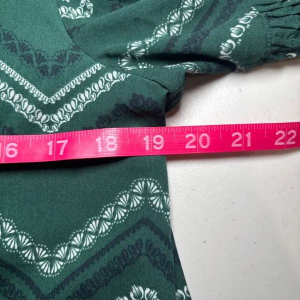 Banana Republic Green Black Short Sleeve Geometric Tunic Top L‎ Large - Image 6