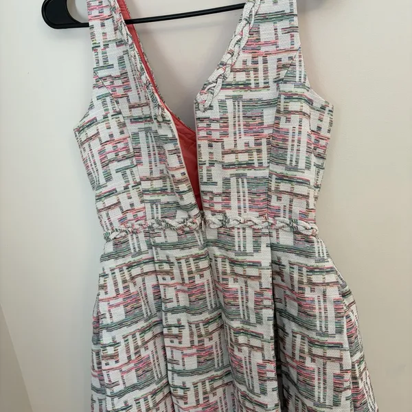 Trina Turk Linda Basket Weave Jacquard Dress Sz 6 Party Preppy Sorority Formal - Image 5